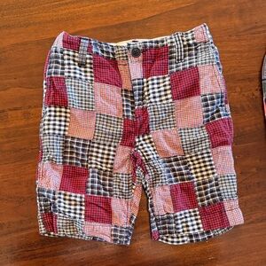 GAP Kids Patchwork Plaid Shorts - Red, Blue, Black